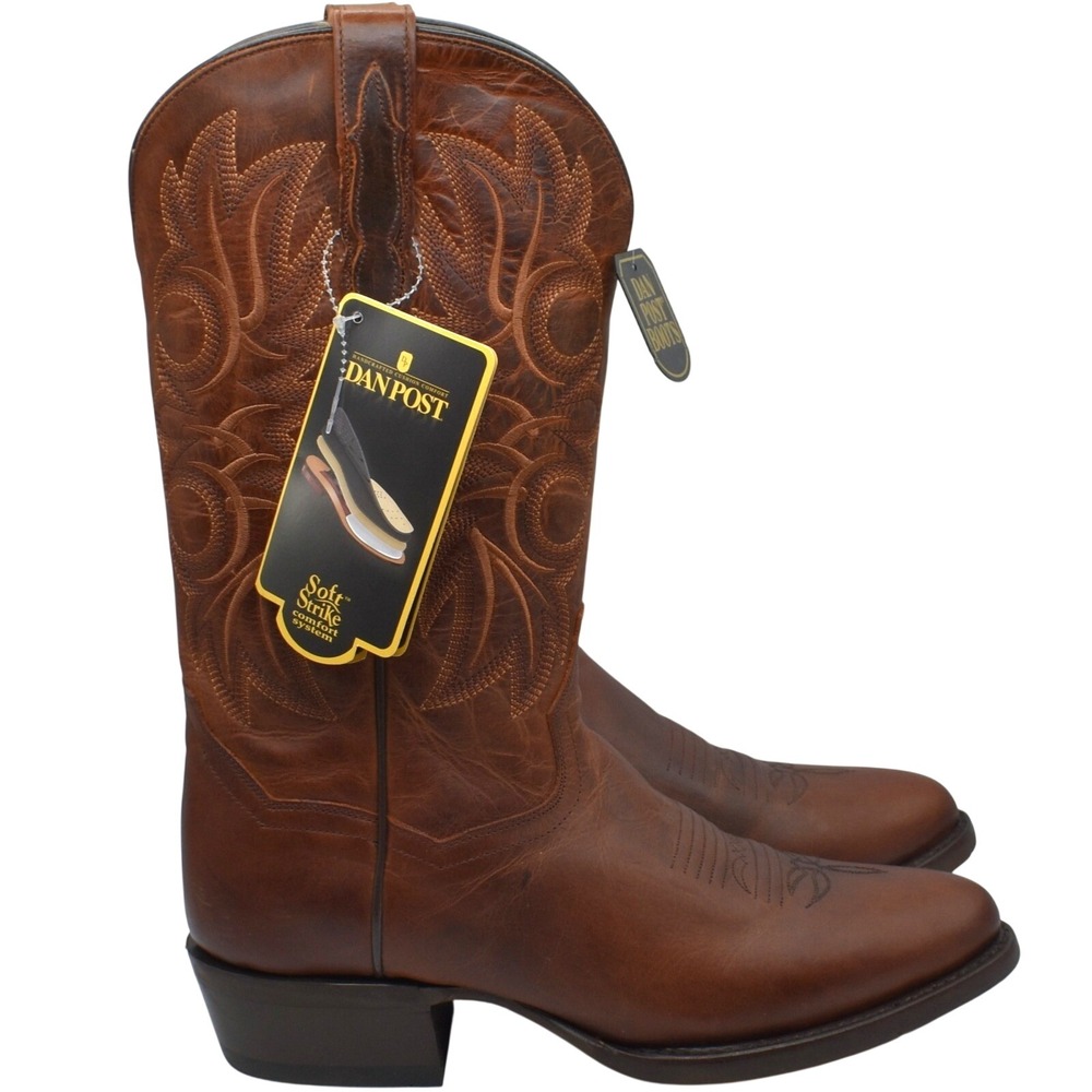 Dan Post Cottonwood Round Toe Cowboy Boots Mens Size 9.5 D Rust Brown NWT DP3388